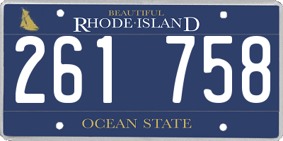RI license plate 261758