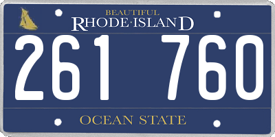 RI license plate 261760