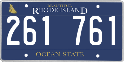 RI license plate 261761