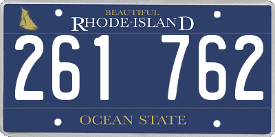 RI license plate 261762