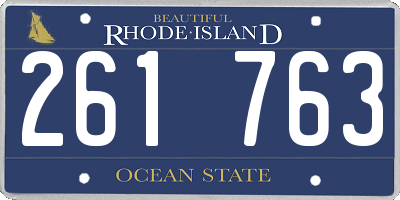 RI license plate 261763