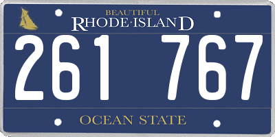 RI license plate 261767