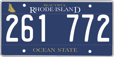 RI license plate 261772