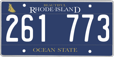 RI license plate 261773