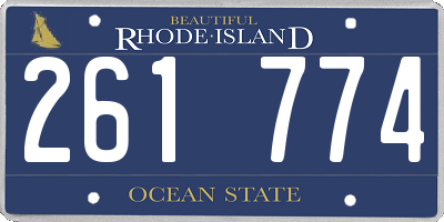 RI license plate 261774