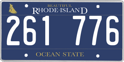 RI license plate 261776