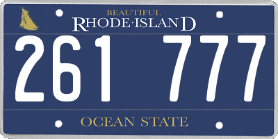 RI license plate 261777