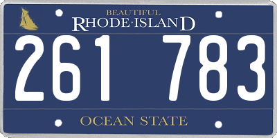 RI license plate 261783