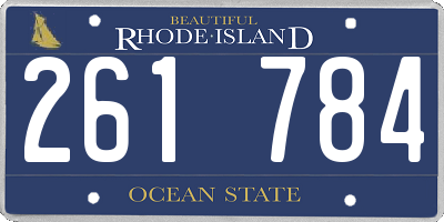 RI license plate 261784