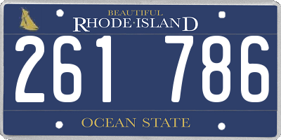 RI license plate 261786