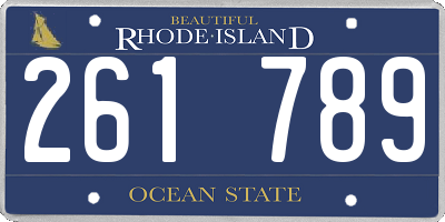 RI license plate 261789