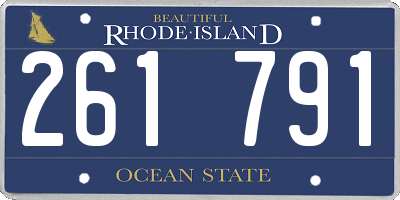 RI license plate 261791