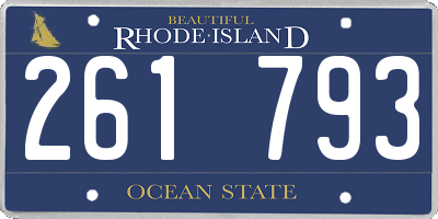 RI license plate 261793