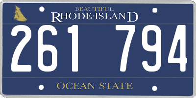 RI license plate 261794