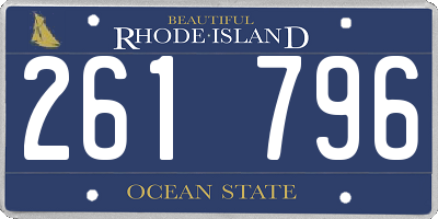 RI license plate 261796