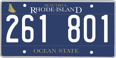 RI license plate 261801