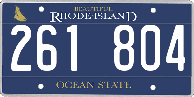 RI license plate 261804