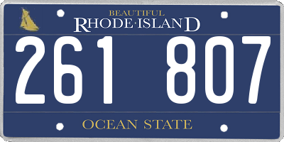 RI license plate 261807