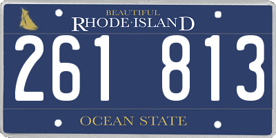 RI license plate 261813