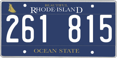 RI license plate 261815