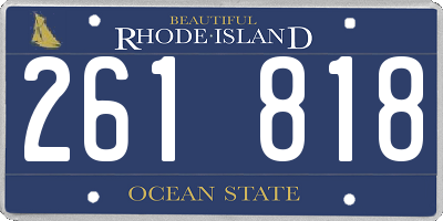 RI license plate 261818