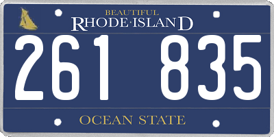 RI license plate 261835