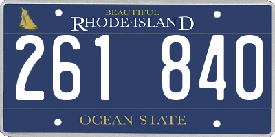 RI license plate 261840