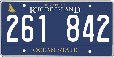 RI license plate 261842