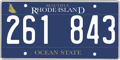 RI license plate 261843