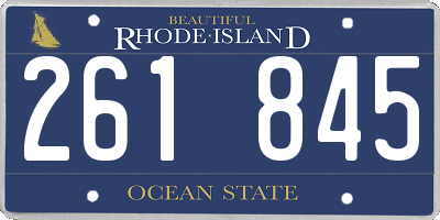 RI license plate 261845