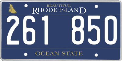 RI license plate 261850