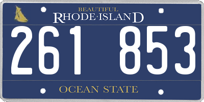 RI license plate 261853