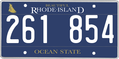 RI license plate 261854
