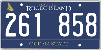 RI license plate 261858