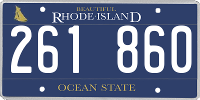 RI license plate 261860