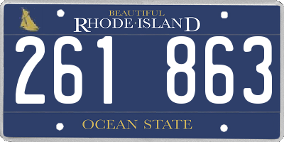 RI license plate 261863