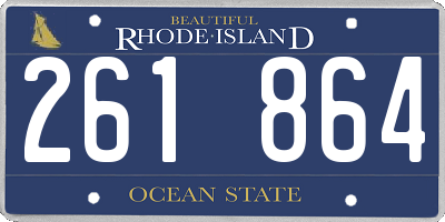 RI license plate 261864