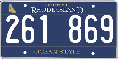 RI license plate 261869