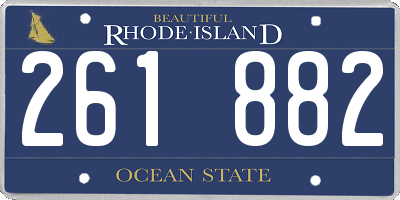 RI license plate 261882