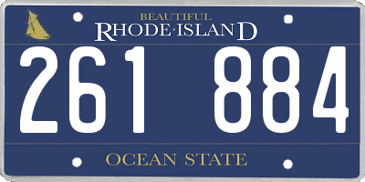 RI license plate 261884