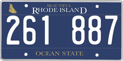 RI license plate 261887