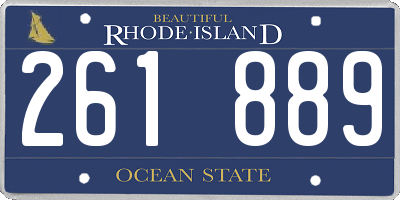 RI license plate 261889