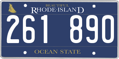 RI license plate 261890