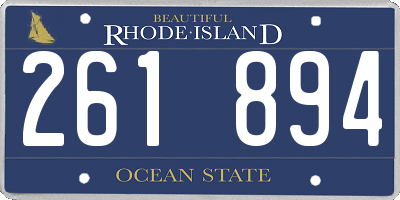 RI license plate 261894