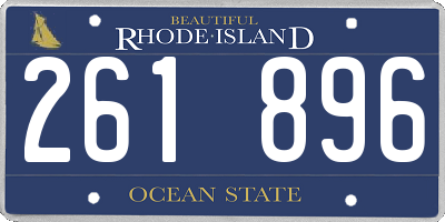 RI license plate 261896