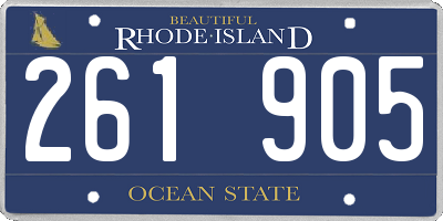 RI license plate 261905