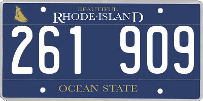 RI license plate 261909