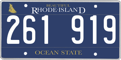 RI license plate 261919