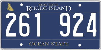 RI license plate 261924