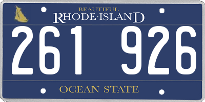 RI license plate 261926